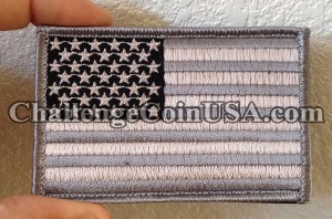 usa flag patch black and gray