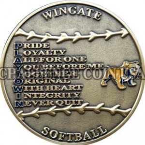 Softball Team Challenge Coin