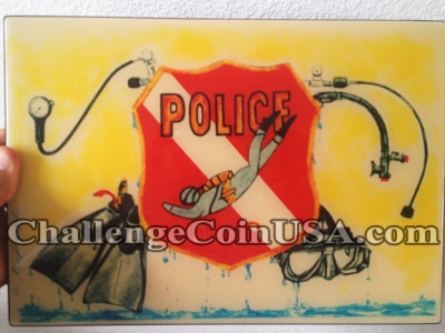 police diver 10 inch plaque