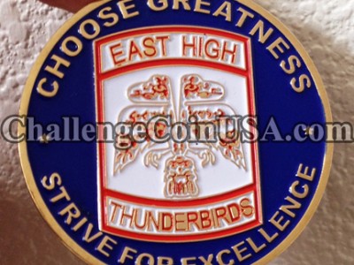 East High Thunderbirds High school Challenge Coin