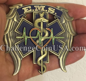 E.M.S. Custom Shape 3 x 3.52 inch Coin