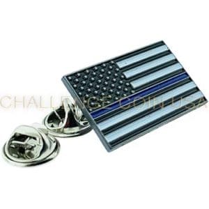 Thin Blue Line Flag Lapel Pin