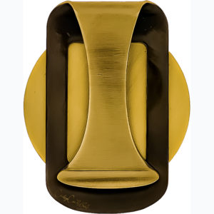 Gold-tone Warrant Officer money clip. Rectangular design with a stylized