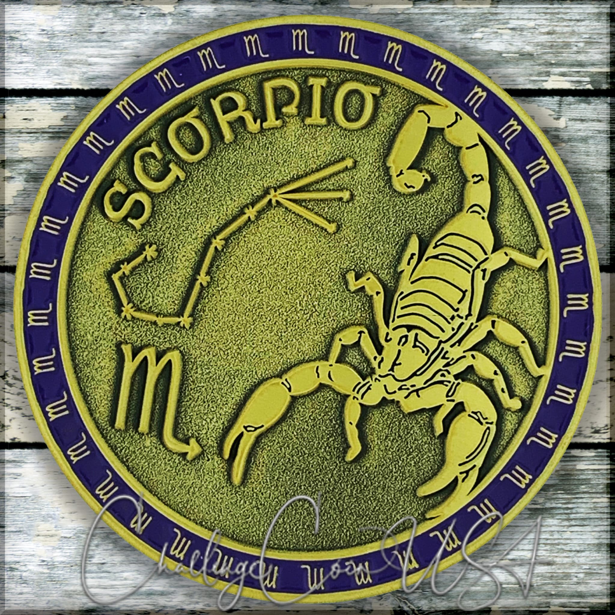 Scorpio Scorpion Phoenix UNC Zodiac Horoscope 40 mm unusual coin 