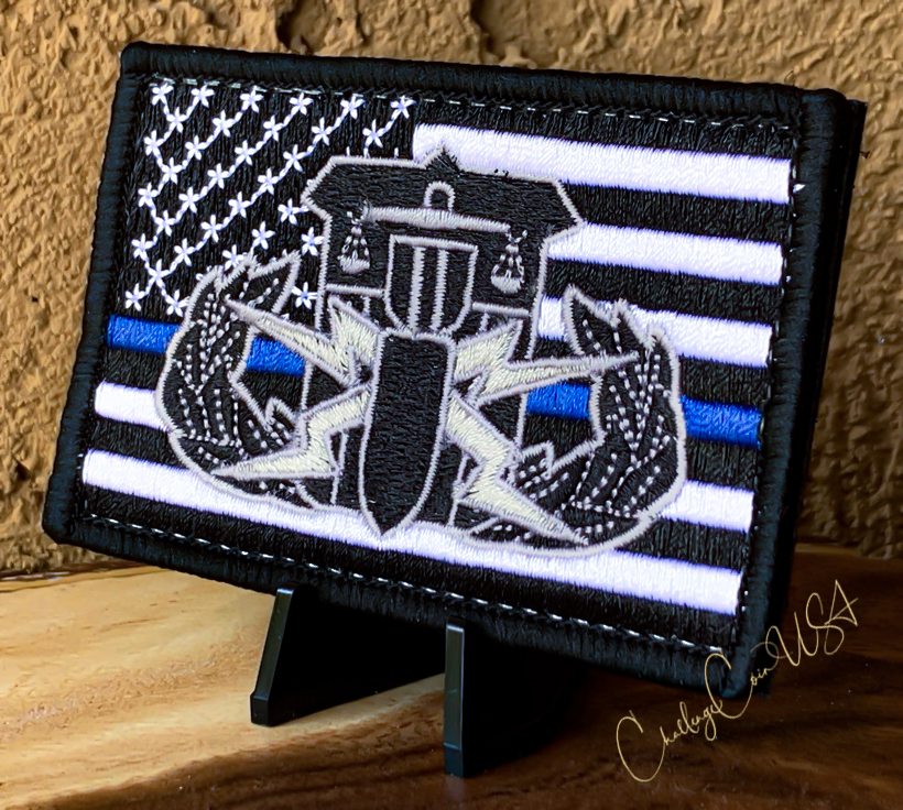 American Flag Sew-On Patch - Thin Blue Line USA