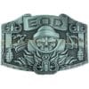 EOD Belt Buckle Old Antique Silver