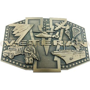Veteran Belt Buckle Antique Gold