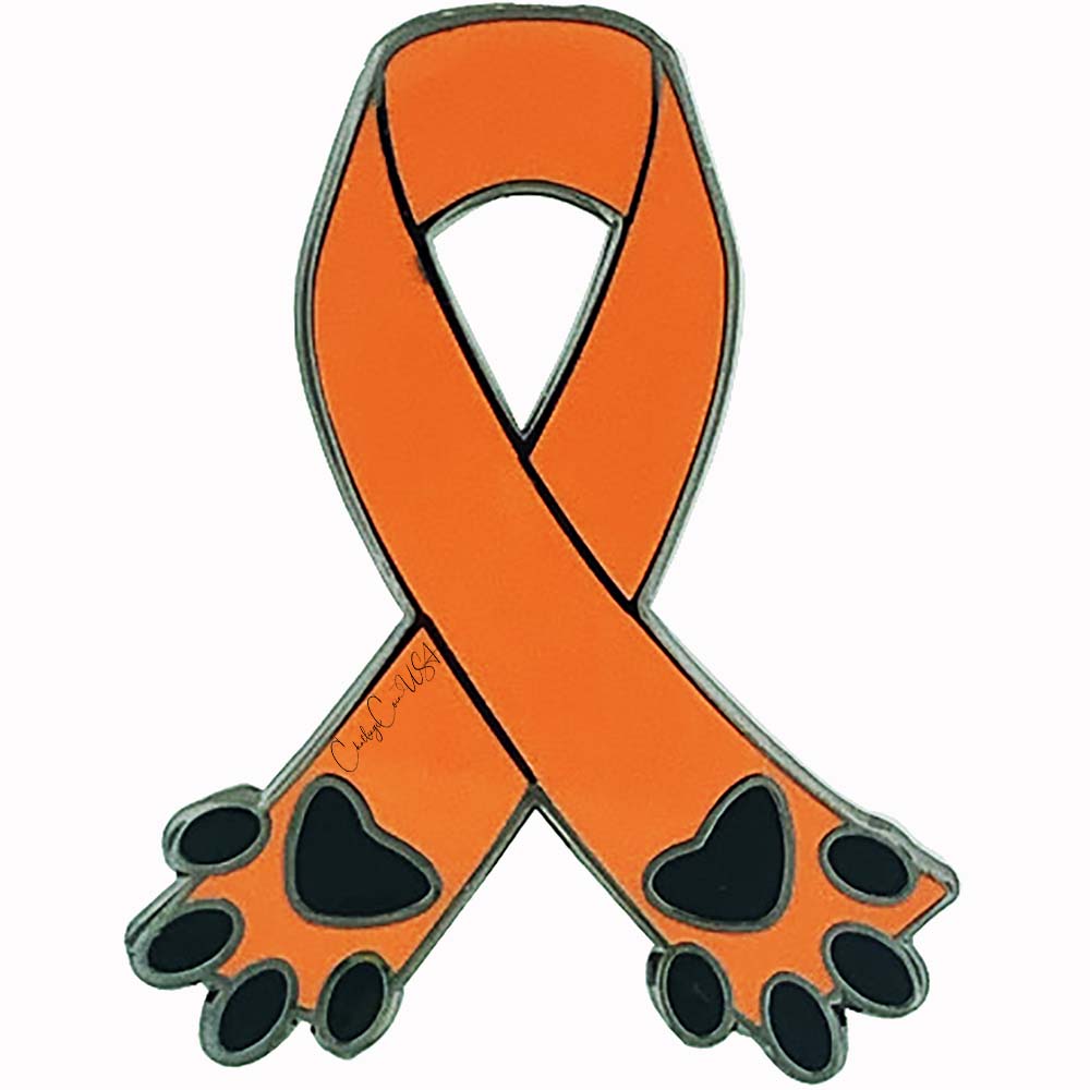 ChallengeCoinUSA Ribbon Stop Animal Abuse Lapel Pin