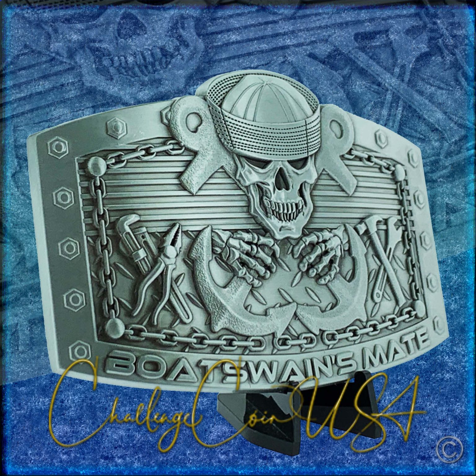 ChallengeCoinUSA Boatswain`s Mate Custom 4.25 inch Belt Buckle