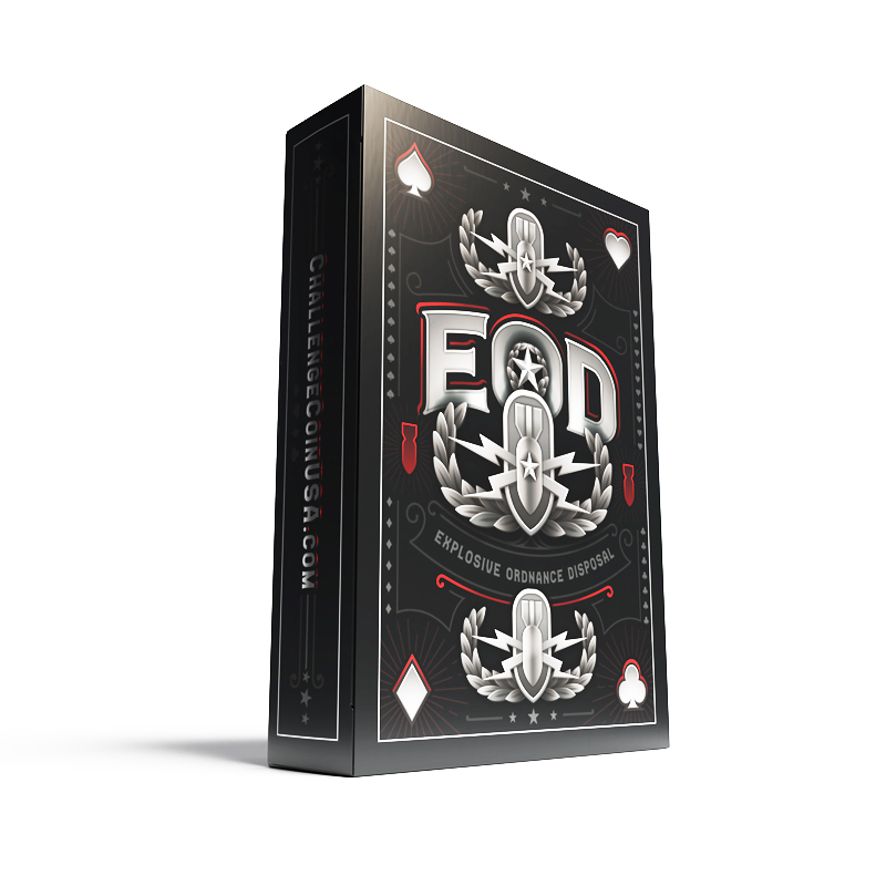 ChallengeCoinUSA EOD Gray Playing Cards