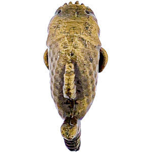 Piranha paracord bead. Metal, bronze color. Detailed design