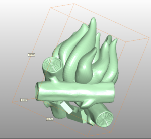 3D render of a green paracord bead shaped like a