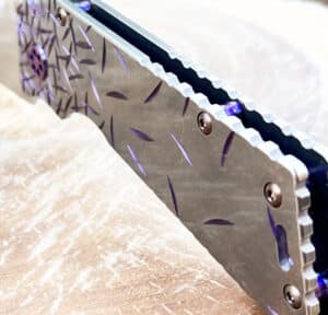 Medford TFF1 folding knife. Damascus steel blade with a Jasmine Fade