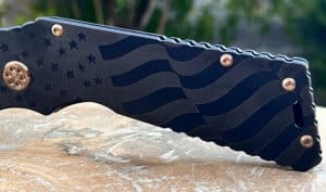 Black Medford TFF1 Tactical Fighting Folder knife. Visible blade and handle.