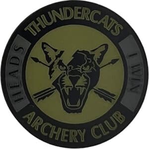 Circular challenge coin. Gold background. Black panther head design. Detailed eyes and