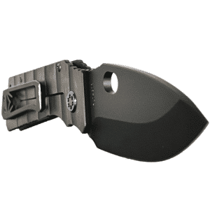 Black Medford TFF1 Armadillo knife. Features a partially visible clip and a