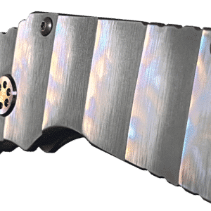 Silver Challenge Coin USA Medford TFF1 Armadillo knife. Textured edge,