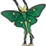 Green moth wetern tie