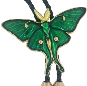 Green moth wetern tie