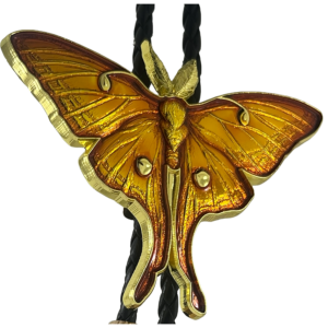 Yellow Moth Bolo Tie