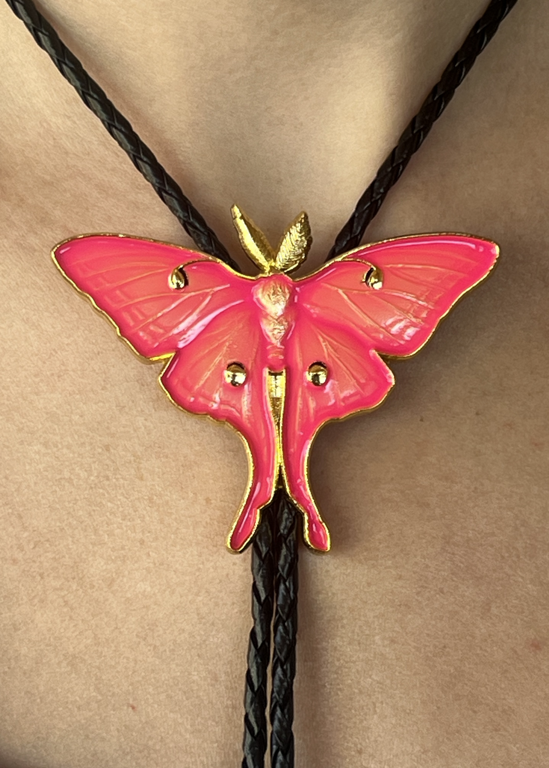 Pink Moth Bolo Tie - Image 6